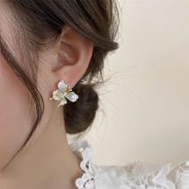 S925 Silver Needle Small Fresh Gradient Blue Butterfly Stud Earrings Womens Versatile Temperament High-end Flower Earrings Earrings Accessories