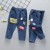 Bé trai xuân 2019 quần jeans mới cho bé 1234 thời trang Quần bé gái Hàn Quốc Quần bé xanh