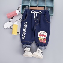 Baby knitted jeans thin pants Spring and Autumn wear boys and girls Baby Cotton soft imitation denim trousers Spring