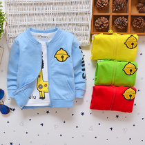Childrens clothing baby thin coat spring and autumn baby long sleeve cardigan boys and girls zipper shirt 0-1-1-2-3 years old childrens coat