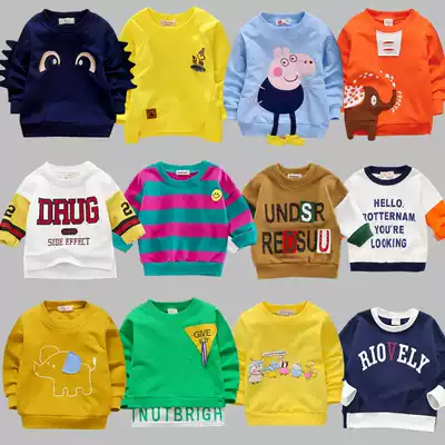 Baby T-shirt men's autumn new children's clothing cartoon printing long sleeve jacket baby jacket children's clothes Tide products