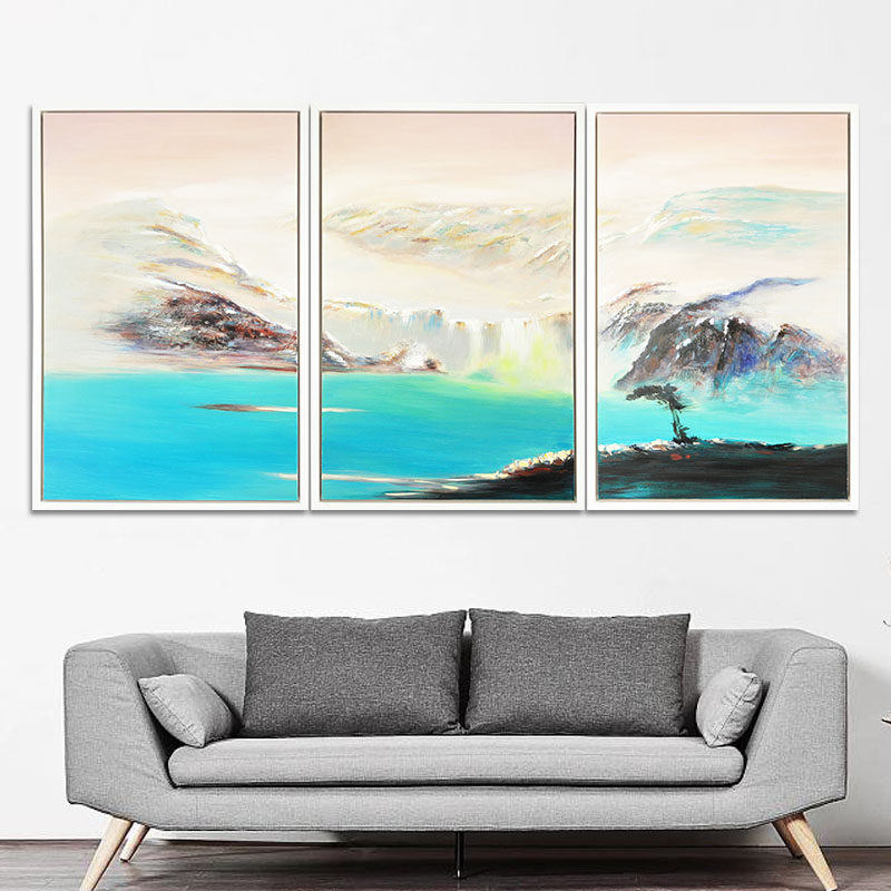 Style Living Room Minimalist Landscape Decoration Painting Modern White Border Gengguan Great Painting Renovation Upholstery Hanging Painting Gift