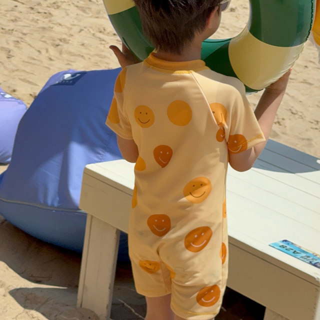 Children's swimsuits boy one-piece swimsuit 2025 new baby sun protection quick-drying boy hot spring beach swimsuit