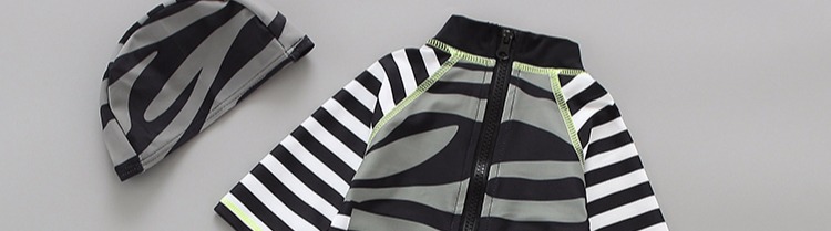 Đồ bơi trẻ em Bé trai Hàn Quốc Bé Baby Zebra Sọc Kem chống nắng Kỳ nghỉ Nhanh chóng Bộ đồ lướt nhanh - Bộ đồ bơi của Kid đồ bơi trẻ em