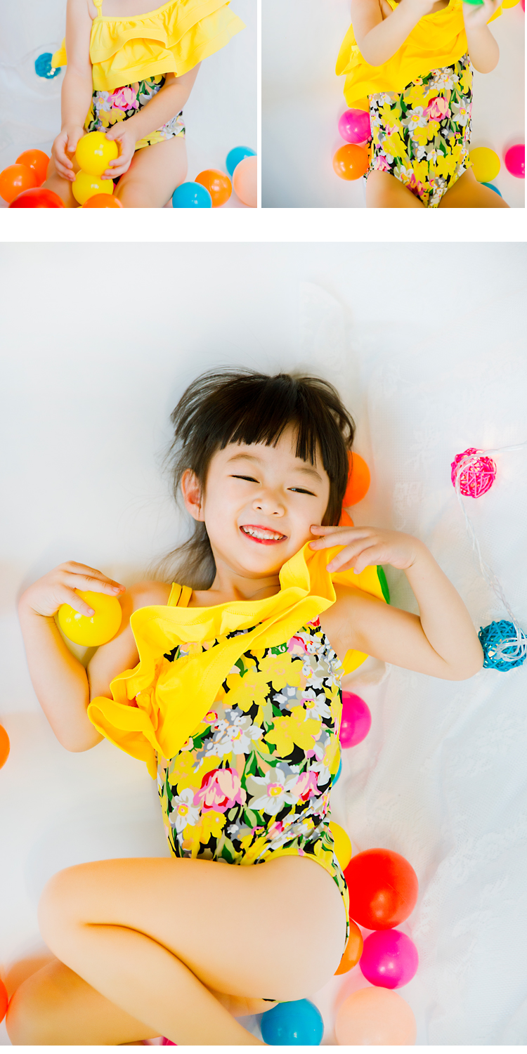 Xu hướng Hàn Quốc áo tắm cho bé gái công chúa dính liền với áo chống nắng kỳ nghỉ áo tắm cho bé - Bộ đồ bơi của Kid đồ bơi em bé