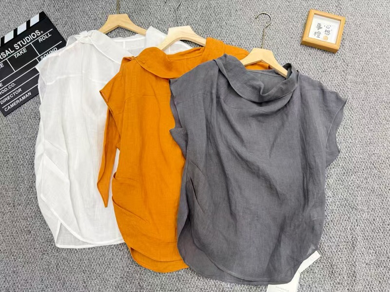 Dd3091 100% Hemp Turtleneck Ribbon Blouse O4 Dd3091 100% Hemp Turtleneck Ribbon Blouse O4