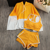 South Korea hot spring hipster sports swimwear small chest gathering belly thin flat corner split swimsuit women three sets