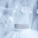 Длинный белый аксессуар для волос для невесты, французский стиль, в цветочек