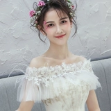 Накидка для невесты, тонкий кружевной плащ, открытые плечи, большой размер