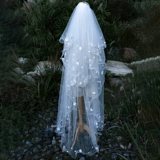 Длинный белый аксессуар для волос для невесты, французский стиль, в цветочек