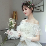 Накидка для невесты, тонкий кружевной плащ, открытые плечи, большой размер