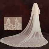 Завеса невесты с шампанским цветом с многослойным расчесыванием Combeled Corean Travel занимает длинный короткометражный трейлер блестящий супер -сказочный формат женщина