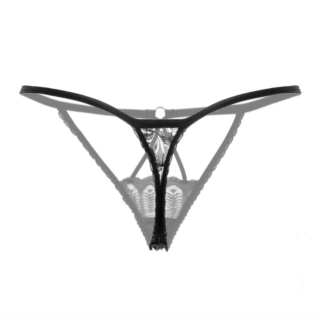 3-pack of women's sexy panties mini, mesh lace hollow thong, tempting, hot and transparent, low-waisted T-tops