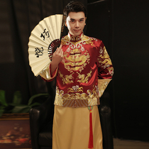 Mens Xiuhe clothing Chinese wedding groom Xiuhe mens 2020 new Dragon and Phoenix coat groom dress he show dress