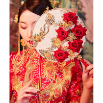 Xiuhe clothing 2020 new fan Xiuhe group fan Chinese hand bouquet fan Wedding happy fan show kimono bridal fan