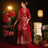 Традиционный свадебный наряд Сюхэ, зимнее свадебное платье для беременных для невесты, коллекция 2021, китайский стиль