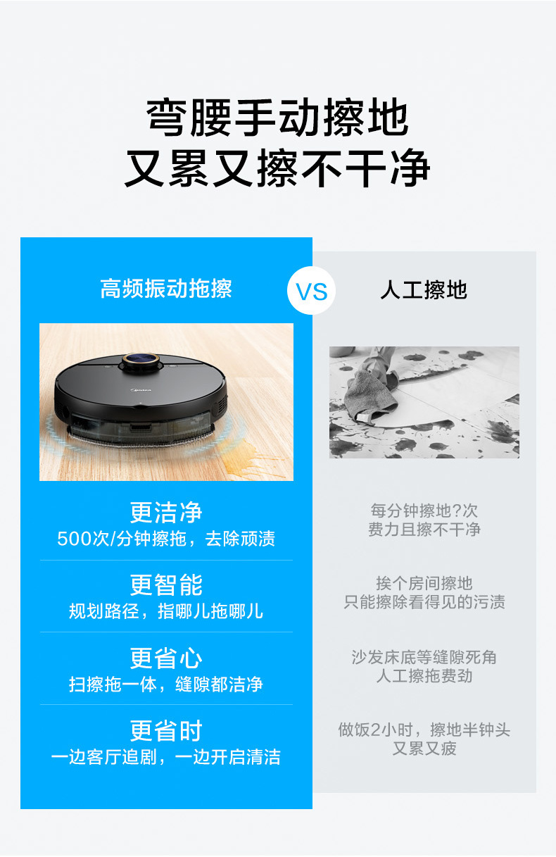 美的新旗舰 M7 Pro 智能扫拖一体机 第5代激光导航 无误撞 图3