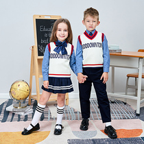 Kindergarten garden clothes spring and autumn three sets of childrens school uniforms primary school uniforms set class uniforms English autumn and winter