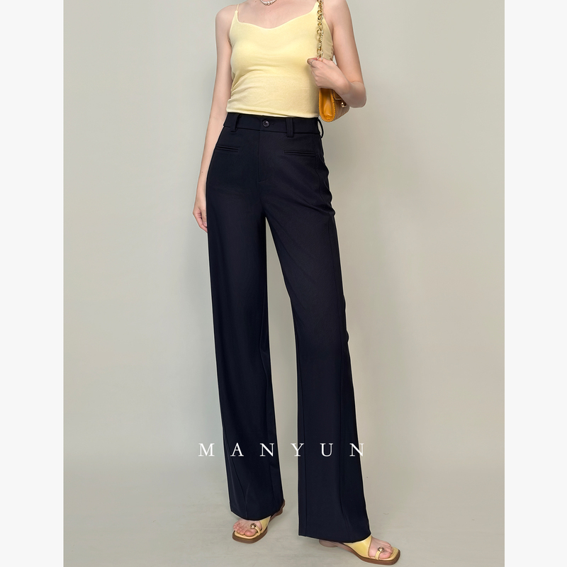 Wide-Leg Professional Suit Pants for Women 2026 New High-Waisted Loose Drape Slimming Casual Navy Blue Straight-Leg Floor-Length Pants Wide-Leg Professional Suit Pants for Women 2026 New High-Waisted Loose Drape Slimming Casual Navy Blue Straight-Leg Floor-Length Pants