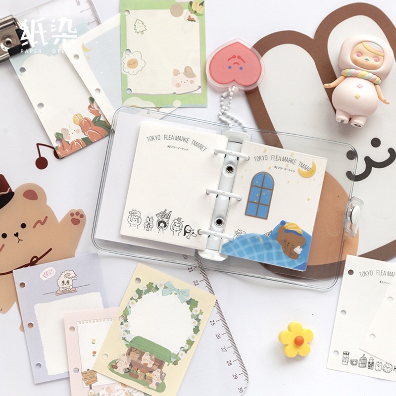 mini Bean book replacement core cute cartoon hand book 3 hole loose page inside page