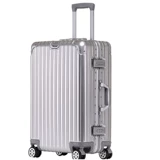 Металлический универсальный вместительный и большой ударопрочный багажный чемодан для путешествий, алюминиево-магниевый сплав, увеличенная толщина