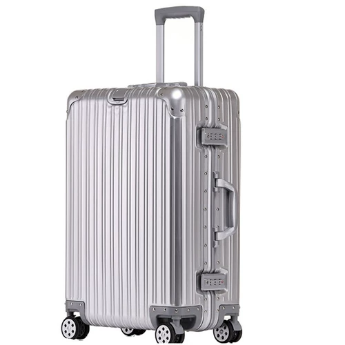 Металлический универсальный вместительный и большой ударопрочный багажный чемодан для путешествий, алюминиево-магниевый сплав, увеличенная толщина