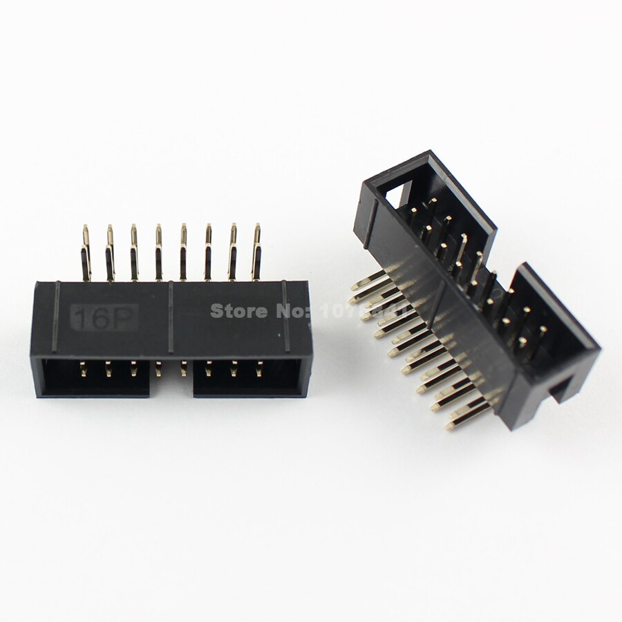 10 Pcs 2 54mm 2x8Pin 16 Pin Angle Male Shrouded IDC Bo