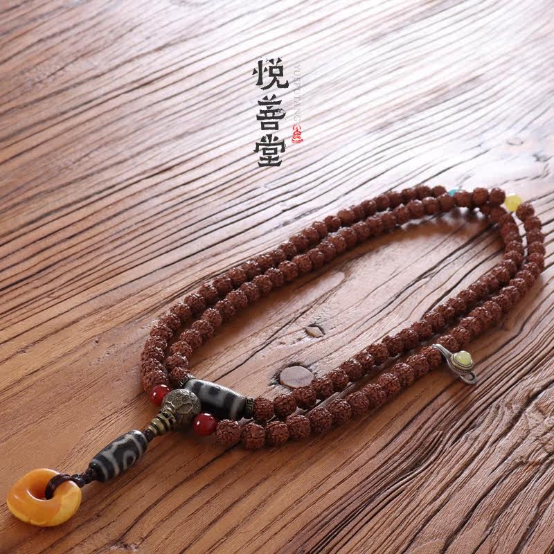 Original Little King Kong Bodhi 108 bracelets Tibetan old dzi bead hands men and women fashion simple and versatile