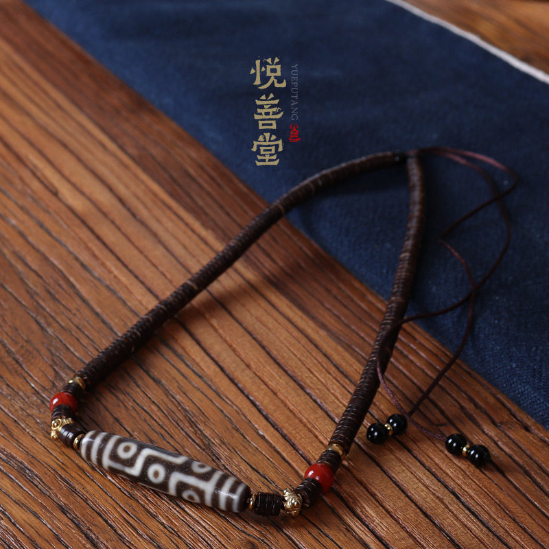 One thing one picture original design Tibetan nine-eyed Dzi clavicle chain natural South red necklace pendant fashion wild