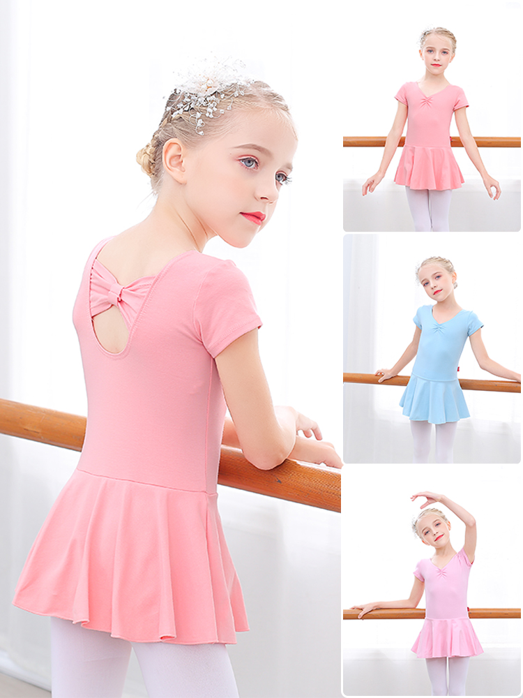 Children's dance dress Dance dress Summer short sleeve body girl practice suit Chinese dance ballet dance jumpsuit