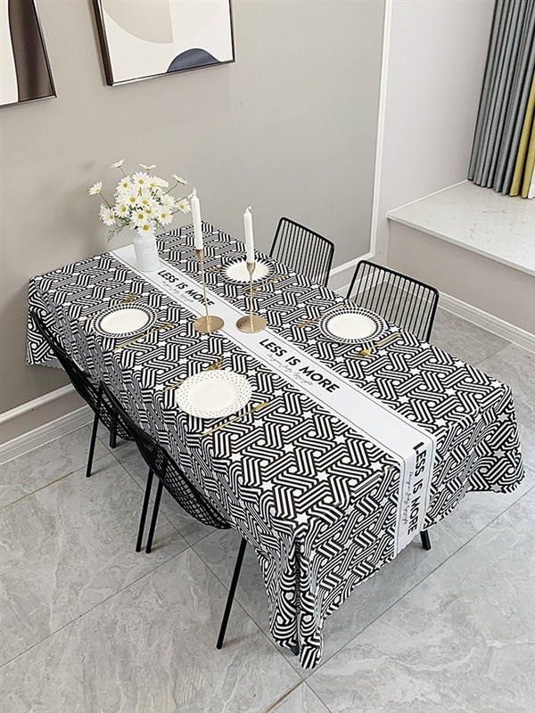 Anti-oil thickened Nordic minimalist Tupu composite film cloth art rectangular waterproof and anti-scalding tea table buffet table cloth