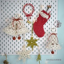 Hand Woven Christmas Pendant Christmas Socks Ring Bells diy Material pack Tapestry Tapestry Wall decoration