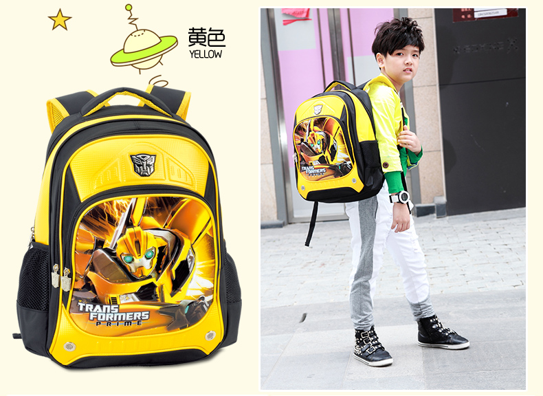 Transformers trường tiểu học bumblebee trẻ em 1-3 lớp ba lô giảm gánh nước siêu nhẹ cậu bé - Túi bé / Ba lô / Hành lý balo tre em