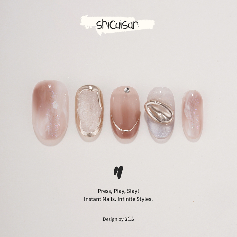 Ten Colors Three【Golden Peach Crisp】Handmade Wearable Nails Short Style 2026 New High-End Peach Pink Cat Eye Manicure Ten Colors Three【Golden Peach Crisp】Handmade Wearable Nails Short Style 2026 New High-End Peach Pink Cat Eye Manicure
