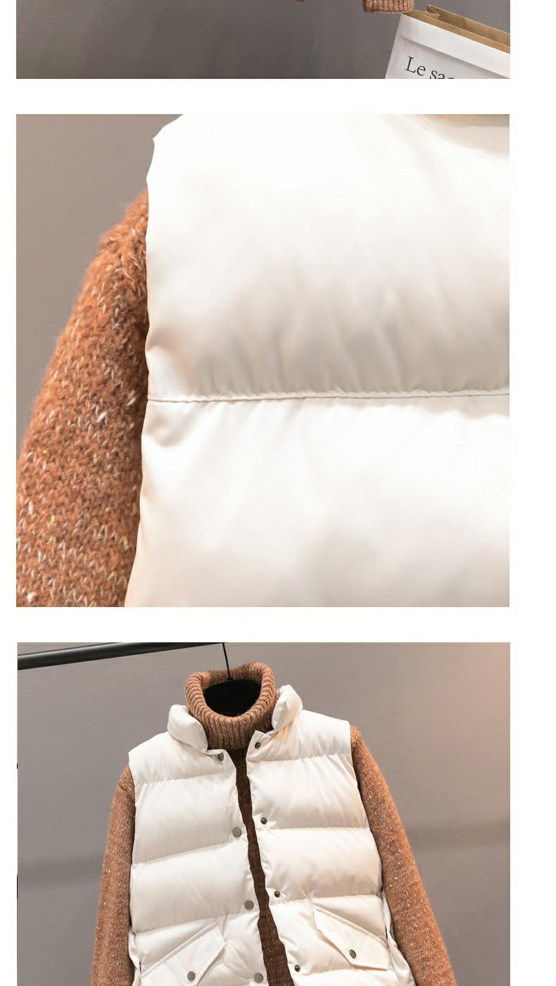 Áo khoác cotton nữ ngắn đoạn 2018 thu đông mới phiên bản Hàn Quốc của áo vest trắng không tay áo vest đứng cổ áo vest thủy triều áo khoác lông nữ