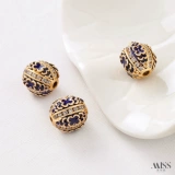 Сине-белый браслет, ожерелье, ювелирный шарм, аксессуар, аксессуары, 18 карат, золотой цвет, DIY