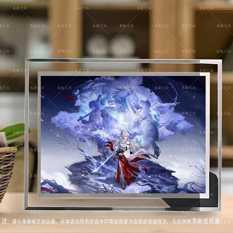 Red Snow Card Art Illustration Wuthering Waves Merchandise Beautiful High-Quality Exquisite Decorative Ornaments Gift for Fans Crystal Photo Frame Collection