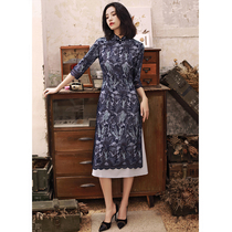 Improved cheongsam Chinese style retro Ao Dai long temperament 2021 spring new ethnic style women dress women