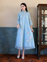 Cheongsam loose version 2021 summer young girl modified version size Chinese style retro womens belly dress