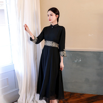 Cheongsam modified version dress summer 2021 new fashion high-end young black Chinese style retro Womens Wear
