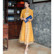 Old Shanghai Republic of China style cheongsam modified version 2021 female summer new Chinese style retro long embroidered dress women