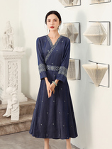 Hanfu modified version dress female summer 2021 summer new Chinese style retro V-collar women can be worn daily