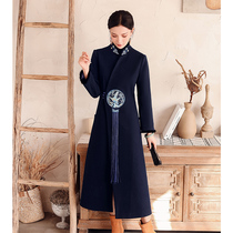 Autumn and winter hairy cheongsam outside with Chinese coat women 2021 New Tang dress women Chinese style retro coat women