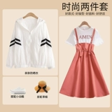 Платье для школьников, мини-юбка, летняя одежда, милый комплект, приталенный корсет, короткий рукав, для средней школы, подходит для подростков