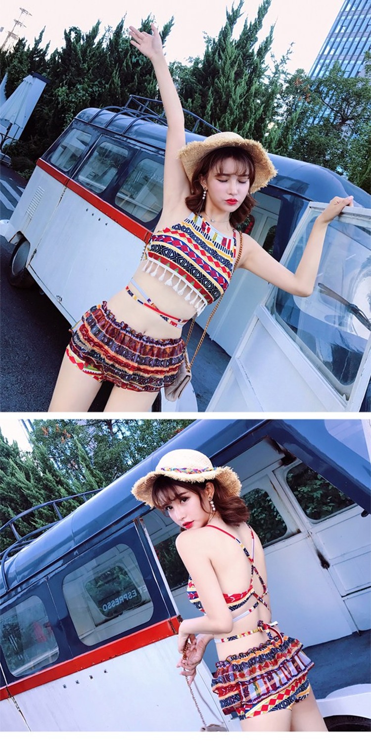 CORTUBO áo dài không đều áo tắm nữ bảo thủ mùa xuân nóng bỏng che bụng váy bikini - Bộ đồ bơi hai mảnh đồ bơi nữ 2 mảnh