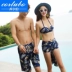 CORTUBO Đồ bơi nữ Cặp đôi đặt kỳ nghỉ Ảnh bikini Kích thước ba mảnh Ngực tập hợp áo che bụng - Vài đồ bơi