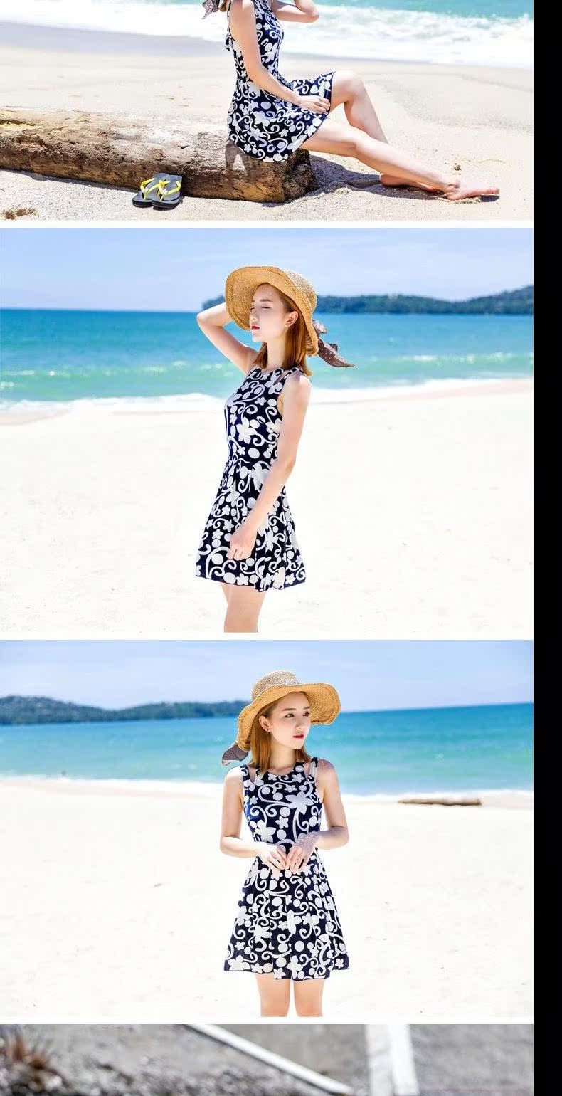 CORTUBO2018 Áo tắm Xiêm Váy nữ Kích thước lớn Mở Backless Thêu bảo thủ Mỏng mỏng Che bụng Mỡ mm - Bộ đồ bơi One Piece đồ bơi liền thân