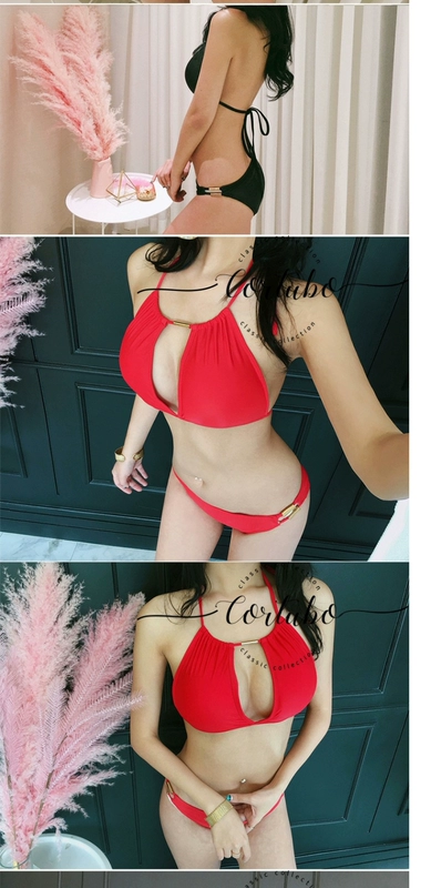 CORTUBO phiên bản tiếng Hàn mới của bộ bikini tam giác màu đơn giản gợi cảm - Bikinis