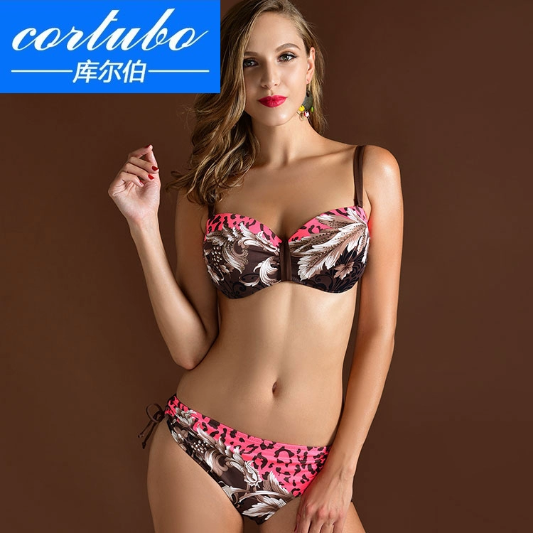 CORTUBO Bikini C D E F Cúp Ngực Lớn Bikini Có Gọng Gọng Gọng Áo Tắm Lớn Mỡ Tam Giác MM - Bikinis