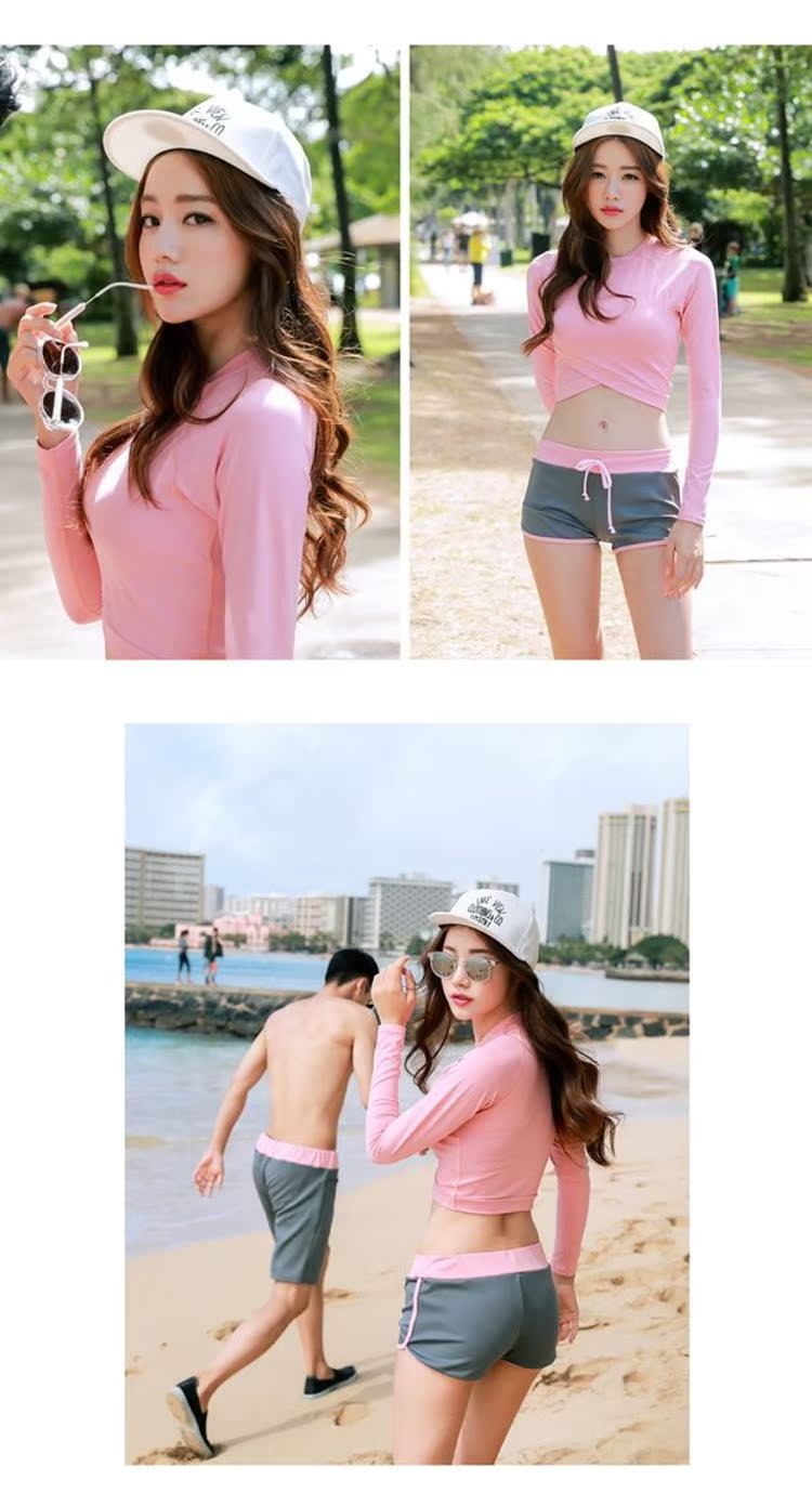Bộ đồ bơi mùa xuân nóng bỏng của CORTUBO2018 Bộ sưu tập thời trang mới màu hồng gợi cảm của cặp đôi đồ bơi góc phẳng bảo thủ - Vài đồ bơi 	đồ đi biển đôi nữ